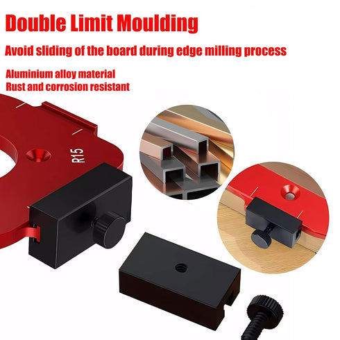 Lightdream 2-Piece 4-in-1 4 Rounded Corner Router Template, Aluminium Alloy Edge Guide Radius Template, Complete