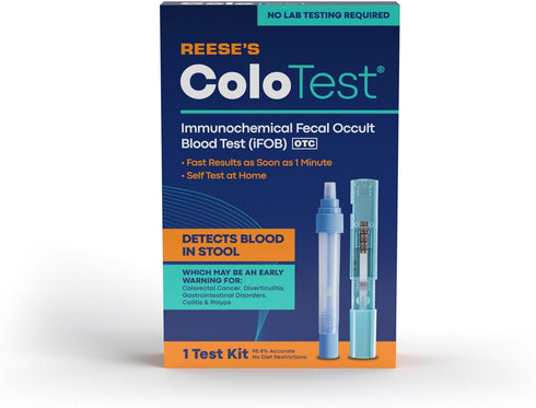 Reese's ColoTest Immunochemical Fecal Occult Blood Test (iFOB) FIT Test for Colorectal Cancer Screening, 1ct