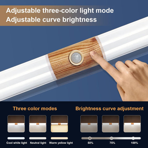 FOCULITY dimming Closet countertop (15 inch Under Cabinet Lights, LED Rechargeable Battery Driven Indoor Motion Sensor