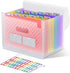 ThinkTex Accordion File Organizer, 12-Pocket Expanding Folders for Paper Receipts, Bills & Taxes, Pink