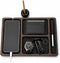 Desk Organizer Tray for Men with Ceramic Pen Holder, Wooden Valet Tray,
