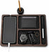 Desk Organizer Tray for Men with Ceramic Pen Holder, Wooden Valet Tray,
