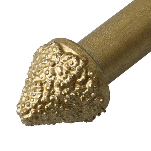 60 6mm Yibuy Angle Single Layer Diamond CNC Router Carving Bit Granite Stone Engraving Shank Dia Gold