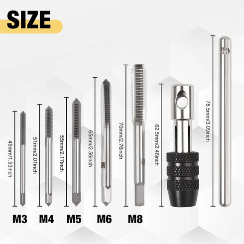 5 Set M3 M4 M5 M6 M8 SPEEDWOX Pcs Metric Tap and Die Small Hand Screw Metric Thread Taps HSS Tapping Tools