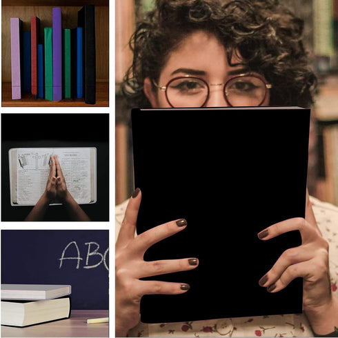 Black Stretchable Jumbo Book Sleeve Covers, Washable Reusable Book Protector for Hardcover Textbooks