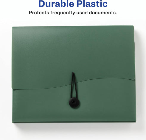 Avery Slide & View Expanding File Folder, 6 Pockets, Letter Size, 1 Sage Folder (73546)
