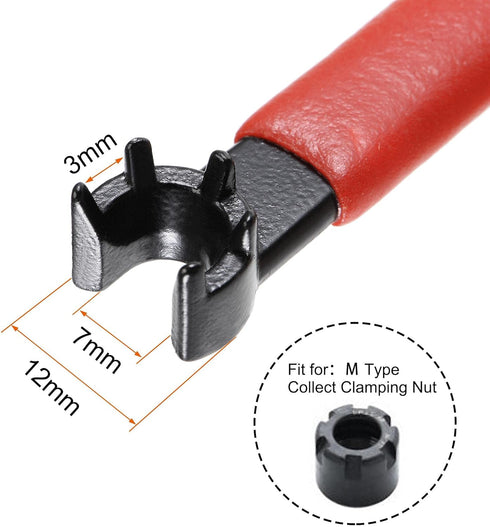 uxcell Collet Chuck Wrench Spanner for ER8M Clamping Nut, Milling Machine Lathe Tool with Handle