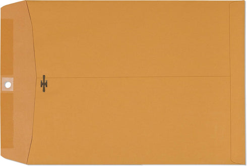 EnDoc 9x12 Clasp Envelopes – Brown Kraft Catalog Envelopes with Clasp Closure & Gummed Seal – 28lb Heavyweight Paper