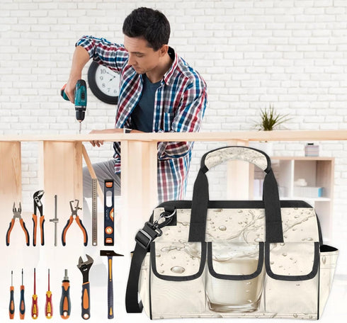 Adornori Milk Drinks Tool Bags for Men and Women Funny Heavy Duty Tool Tote Organizer Bag for Electrician Carpenter