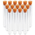 15x100mm Plastic Test Tubes with Lids, 15ml Clear Vials, Seal Cap, Transparent Cork Stoppers, 15 PCS