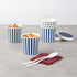 Restaurantware Bio Tek 12 Ounce Soup Containers, 25 Durable Disposable Blue and White Paper Soup Bowls