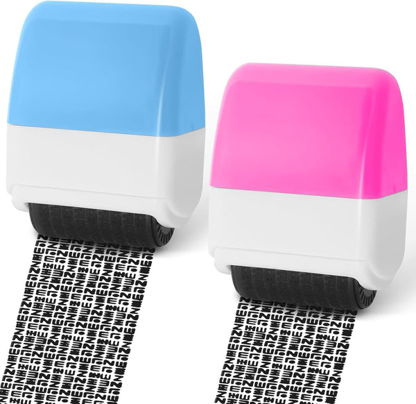 ZASZO 2 Pack Identity Theft Protection Roller Stamp, Protect Your ID Theft Protection