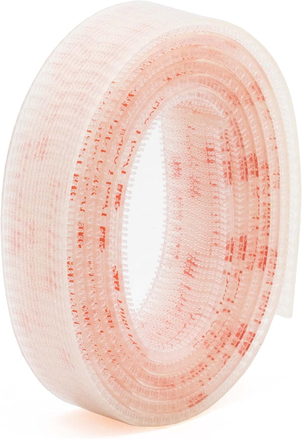 Industrial Strength 1" x 5ft Clear Scotch Self Mating Reclosable Fasteners, Stick-On Adhesive, No Tools Needed