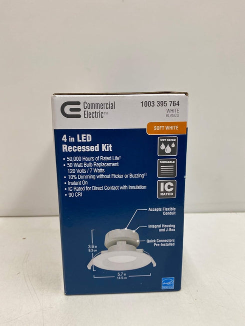Commercial Electric 4 in. LED Recessed Kit, Soft White