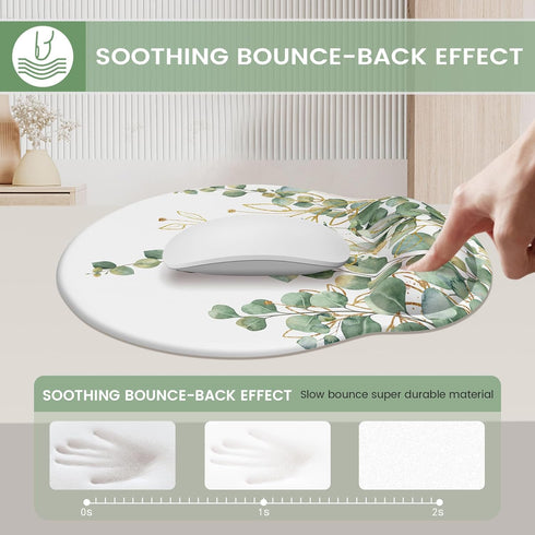 iLeadon Ergonomic Mouse Pad with Wrist Rest Set, Easy Typing & Pain Relief, Non-Slip Base for Computer Home, Eucalyptus