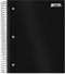 Better Office Products 5 Subject Spiral Notebook – Black Poly Cover, College Rule, 200 Sheets, 11 x 8.5 inches