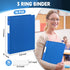 Henoyso 16 Pcs 1/2 Inch Blue 3 Ring Plastic Binder for School Office Home