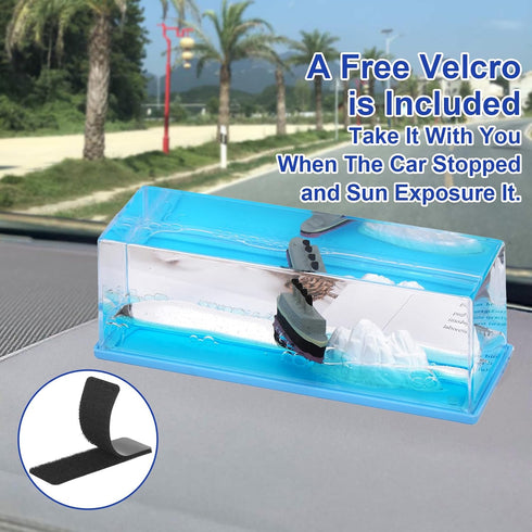 XEXBMNA Latest Model Unsinkable Titanic Wavey Boat Toy Model Desk Acrylic Paperweight Liquid Wave Decorations for Car
