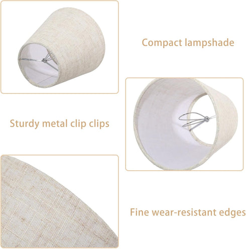 6 Bulb 3.6~5.5x 5.1 inch CHGCRAFT Pcs Small Lamp Shades Clip on Replacement on Shades Cloth Chandelier Lampshades