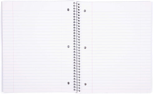 Mintra Office Durable Spiral Notebooks, 1 Subject, White, Wide Ruled, 3 Pack, 100 Sheets, Poly Pocket, Moisture
