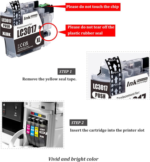 GREENARK Compatible Ink Cartridge Replacement for Brother LC3017BK High Yield Black, 4 Pack for MFC-J6930DW,