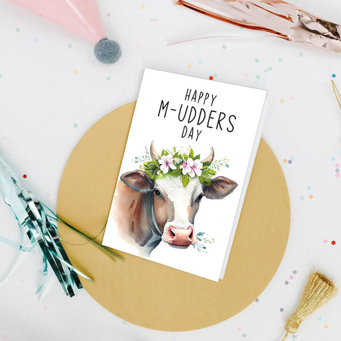 Nchigedy Funny Dairy Cow Mother's Day Card for Women, Cute Mother's Day Cards for Her, Punny Mother's Day Card for Mom