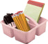 Teacher Created Resources Light Pink Portable Plastic Storage Caddy 6-Pack, 3 Compartments for Classroom Organization