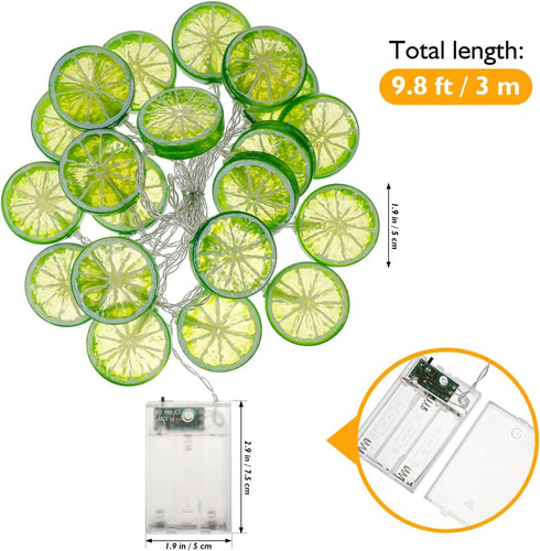 Vibrant Lime Slice LED String Lights for Outdoor Decor