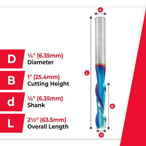 Amana Tool 46315-K, 1/4DX1/4Shk Upcut Spiral SPEK