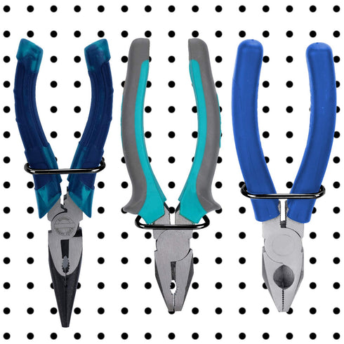 30 Pieces Pegboard Plier Holders, Black Double Loop Stainless Steel Pegboard Hooks for Shop Display