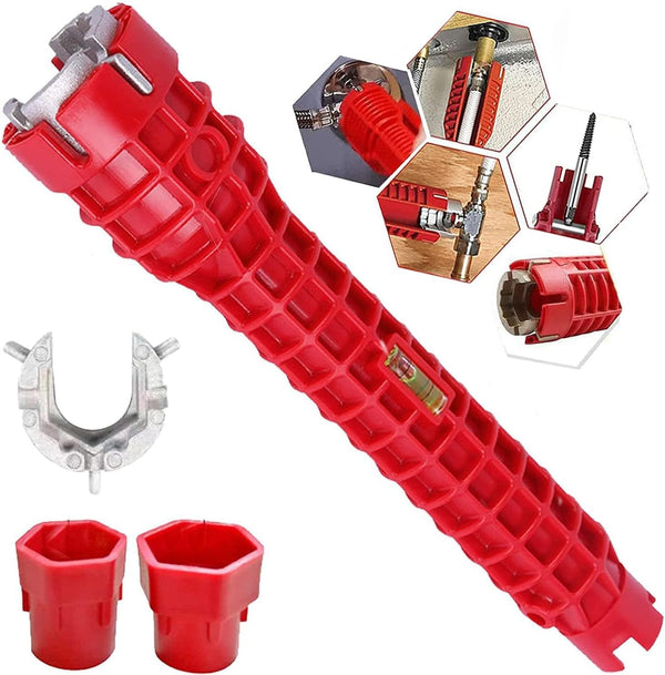 8 in 1 Multifunctional Sink Bathroom Wrench, Plumber Sink Wrench Installation Tool for Pipe Extractor
