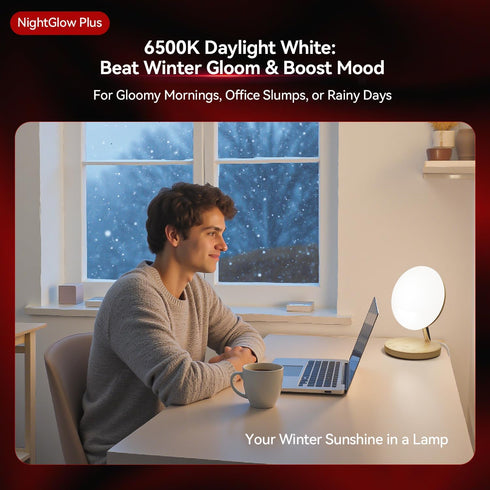 670nm Timer/Dimmer, Red Therapy Night Light for Sleep Aid, Baby Nursery & Bedrooms - Bedside Lamp with Amber Light