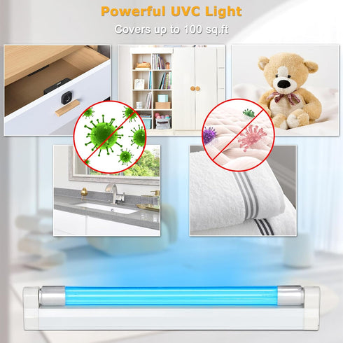 COOSPIDER UV Lamp Ozone Free, UVC Light Bulb 253.7nm wavelength for Closet/Cabinet/Bathroom, 6W 110V Lamp with on/Off Switch Cord and Plug, CTUV-6 by COOSPIDER UV