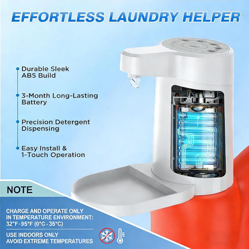 DreameHill 15-75ml, 2Ah, Electric Laundry Detergent Dispenser Pump, One-Press Fast Dispense from-Large-Container