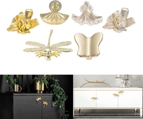 FirstDecor 2 Pcs Cabinet Knobs,Butterfly Shape Drawer Door Knob Cupboard Pull Handles for Bedside Cabinet, Dresser Unit