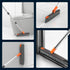180 AIR U+ Grout Brush with Long Handle Swivel Scrub Brush with Tweezers to Hair Clip V-Shape Grout Line Scrubber Stiff