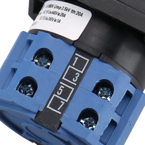 Baomain Cam Changeover Switch, AC 660V 20A, 8 Terminals, 5 Position Rotary Select Switch