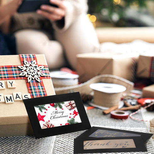 550 4 2.8 Inch Uiifan Pcs Christmas Window Gift Card Envelopes x Gift Card Sleeves Credit Size with Heart Shaped Clasp