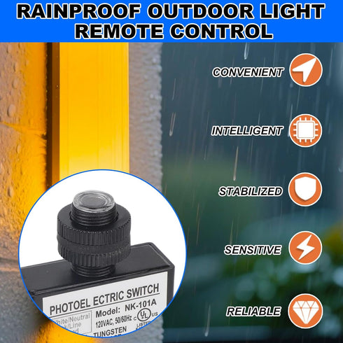 BTFO 105V-130V AC Photocell Light Control Sensor, Photocell Sensor with Nuts and Washer Dusk to Dawn Auto On/Off