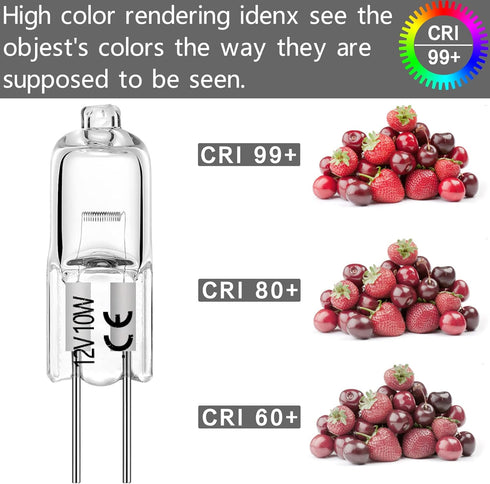 G4 Halogen Bulbs 10W 12V: T3 JC Type 2 Pin Base Replacement for Landscape Lighting (10 Pack)