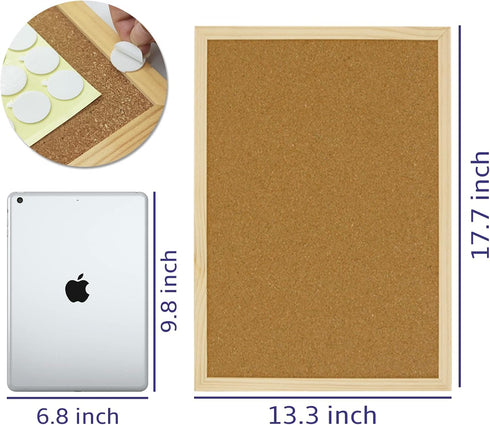 OWLKELA 17.7 X 13.3 Inch Cork Board Bulletin Board, Wall-Mounted Presentation, Message Notice Pin Board, Perfect for Office & Home Decor, School, Cubicle by OWLKELA