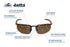 Bullhead Safety Betta Safety Glasses with UV Light Protection, Blue Light Glasses with Anti-Scratch Coating, Ballistic Rated, Brown Flash Mirror Lenses, Crystal Brown Frame