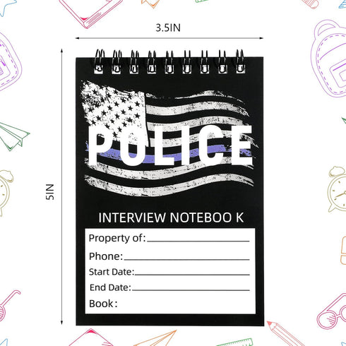Sinmoe 8 Pcs Top Bound Spiral Notebook, Public Safety Police Field Interview Book, 5 x 3.5 Inches for Reports