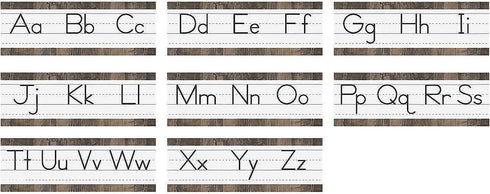 Wood Grain Alphabet Line Mini Bulletin Board Set, Educational - 8 Pieces