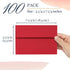 Invitation Envelopes - 100-Pack 5x7 A7 Envelopes for Invitations - Red, 5 1/4 x 7 1/4 Inches