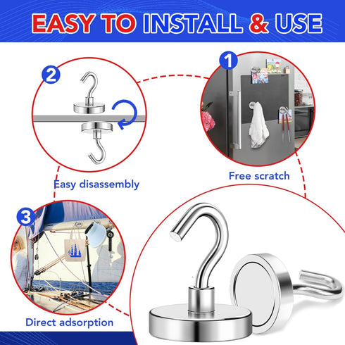 Magnetic Hooks, 40Lbs Heavy Duty Magnets for Cruise Cabins, Strong Hooks for Hanging, 20 Pack