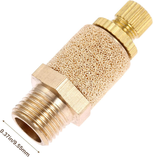 Mtsooning 10PCS Pneumatic Exhaust Muffler, 1/8" NPT Adjustable Brass Flow Control Silencer for Cylinders