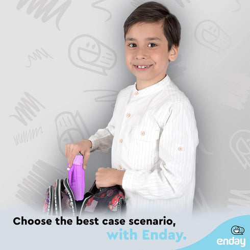 Enday Plastic Pencil Box Case, Large Capacity Purple Organizer for School and Office Supplies