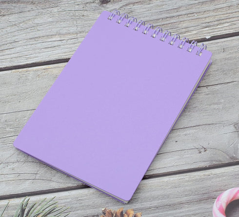 Yansanido Top Bound Spiral Notebook, 4 Pcs 4 Color A6 Size, 80 Sheets (160 Pages) Thick Plastic Journal