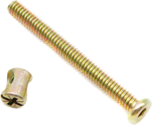binifiMux 10-Pack 1/4-20 x 3-1/2" Crib Screws, Zinc Plated Hex Socket Cap Bolts